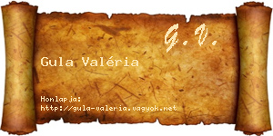 Gula Valéria névjegykártya